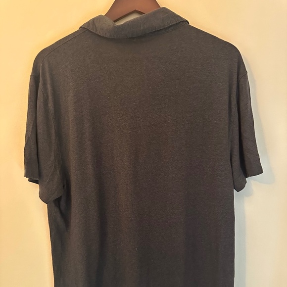 Abercrombie & Fitch Men’s Linen-Blend Polo – Dark Grey – Size L - Picture 2 of 4